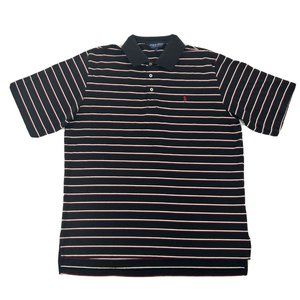 Polo Golf Ralph Lauren Shirt Men's L Blue Red White Stripes‎ Polo Pima Cotton